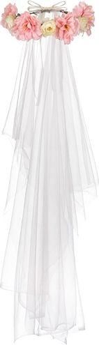 Στεφάνι Λουλουδιών με Πέπλο Λευκό