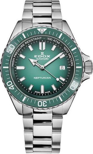 Ανδρικό Ρολόι Edox 80120-3VM-VDN με Μεταλλικό Μπρασελέ Ασημί