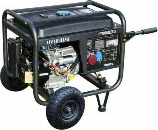 Γεννήτρια Hyundai HY 10000LEK Βενζίνης Τετράχρονη με Μίζα, Ρόδες & Μέγιστη Ισχύ 10kVA