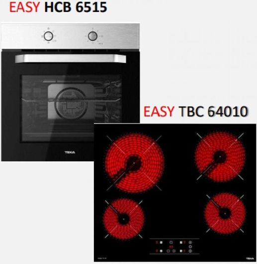 Φούρνος Teka άνω Πάγκου 70lt με Κεραμικές Εστίες 59.5cm Inox