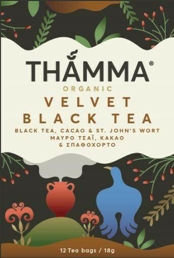 Τσάι Thamma Organic Μαύρο Βιολογικό Velvet 12 Φακελάκια 18gr