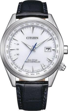 Ανδρικό Ρολόι Citizen CB0270-10A με Δερμάτινο Λουράκι Ασημί