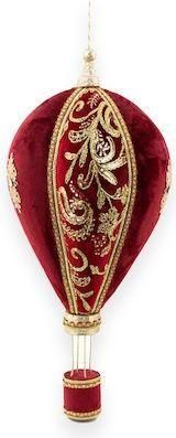 Χριστουγεννιάτικο Στολίδι Αερόστατο Κόκκινο / Χρυσό 28x28x58cm