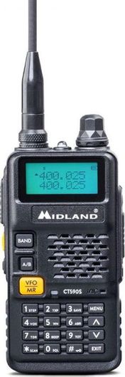 Ασύρματος Πομποδέκτης Midland CT 590S UHF / VHF 5W με Μονόχρωμη Οθόνη Μαύρο