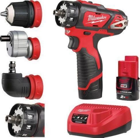 Δραπανοκατσάβιδο Milwaukee M12 BDDX SET-202C Μπαταρίας 12V 2x2Ah