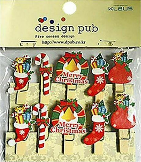 Χριστουγεννιάτικο Μανταλάκια XMASfest 4cm 10τμχ σε Διάφορα Σχέδια Κόκκινο 93-1557 