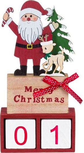 Χριστουγεννιάτικο Ημερολόγιο Αντίστροφης Μέτρησης με Φιγούρα Άγιος Βασίλης 20cm