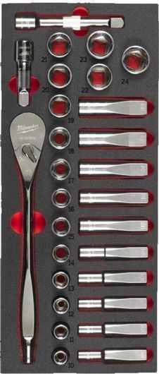 Καστάνια με Καρυδάκια Milwaukee 1\2" Σετ 28τμχ