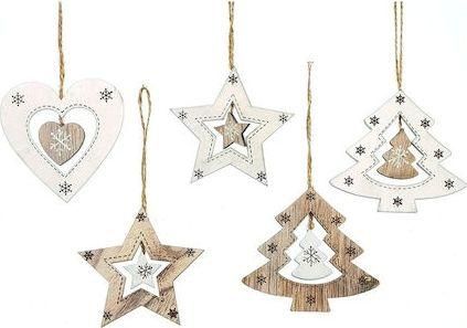 Χριστουγεννιάτικο Κρεμαστό ArteLibre Στολίδι Λευκό Τυχαία Επιλογή Σχεδίου