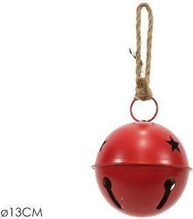 Χριστουγεννιάτικο Κρεμαστό ArteLibre Κουδούνι Μεταλλικό 13cm Κόκκινο