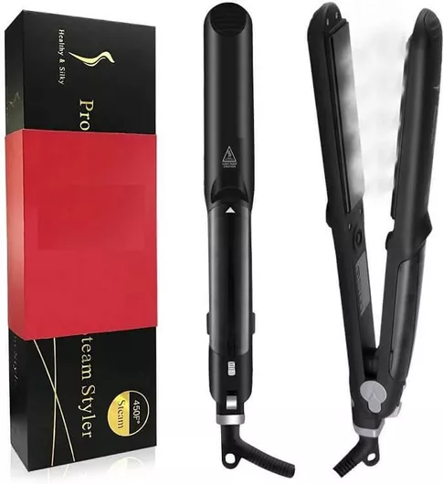 NX Beauty Professional Steam Styler KR-088A Πρέσα Μαλλιών με Ατμό και Κεραμικές Πλάκες