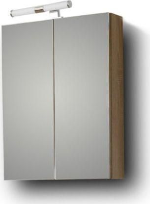 Καθρέπτης Μπάνιου Martin Siena 55 Ορθογώνιος από Μοριοσανίδα με Ντουλάπι 52x65cm Sonoma Dark