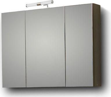 Καθρέπτης Μπάνιου Martin Omega 90 Ορθογώνιος με Ντουλάπι & Υποδοχή Λαμπτήρα 90x65cm Γκρι
