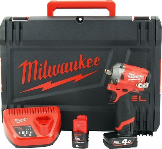 Μπουλονόκλειδο Milwaukee M12 FIWF12-422X Brushless 12V 2x4Ah με Υποδοχή 1 / 2"