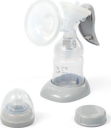 Χειροκίνητο θήλαστρο Babyono Ανατομικό 150ml Γκρι