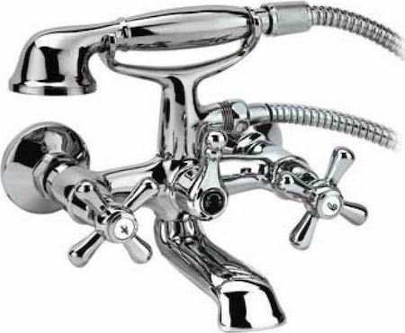 Μπαταρία Μπανιέρας Gloria Leda Retro Πλήρες Σετ Ασημί