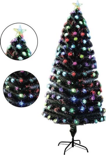 Χριστουγεννιάτικο Δέντρο Arrango Στολισμένο 120cm με Πλαστική Βάση & Φωτισμό Οπτικών Ινών Πράσινο