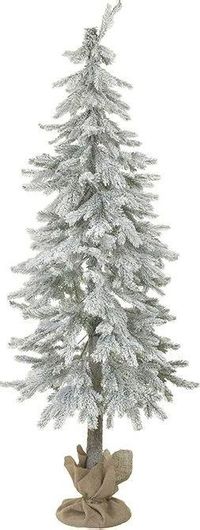 Χριστουγεννιάτικο Δέντρο Inart PVC Χιονισμένο Slim 210cm με Μεταλλική Βάση Λευκό