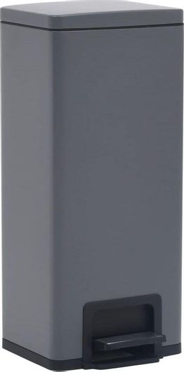 Κάδος Απορριμμάτων vidaXL Πλαστικός με Πεντάλ 30lt Γκρι