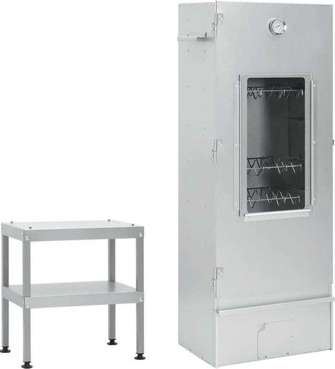 Φούρνος Μπάρμπεκιου vidaXL με Τραπέζι από Γαλβανισμένο Ατσάλι Ασήμι