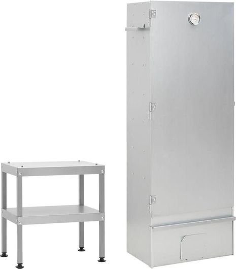 Φούρνος Μπάρμπεκιου vidaXL με Τραπέζι από Γαλβανισμένο Ατσάλι Ασήμι