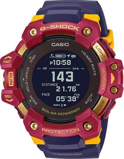 Casio GBD-H1000BAR Limited Edition FC Barcelona 55mm Smartwatch με Παλμογράφο Μπλε