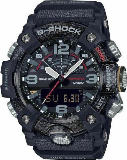 Ανδρικό Ρολόι Casio G-Shock Master of G-Land Mudmaster Αναλογικό / Ψηφιακό Μπαταρίας με Καουτσούκ Λουράκι Μαύρο