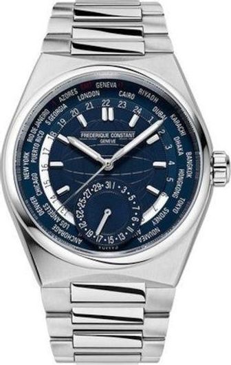 Ανδρικό Ρολόι Frederique Constant FC-718N4NH6B με Μεταλλικό Μπρασελέ Ασημί