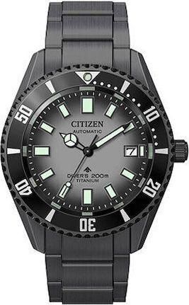 Ανδρικό Ρολόι Citizen NB6025-59H με Λουράκι από Καουτσούκ Μαύρο