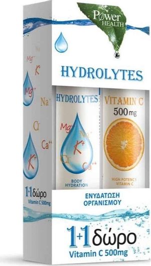 Power Health Hydrolytes 20 αναβράζοντα δισκία & Vitamin C 500mg 20 αναβράζοντα δισκία Πορτοκάλι