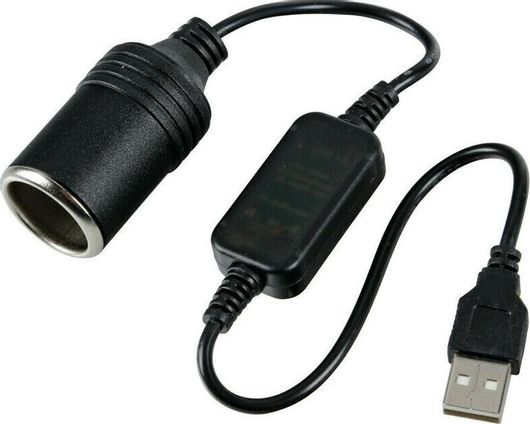 Αντάπτορας Αναπτήρα Αυτοκινήτου Lampa από USB 5V σε Υποδοχή με Φις Αναπτήρα 12V & Καλώδιο 35cm