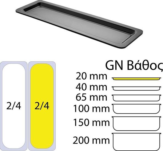 Σκεύος Gastronorm Μελαμίνης GN2 / 4 με Βάθος 20mm