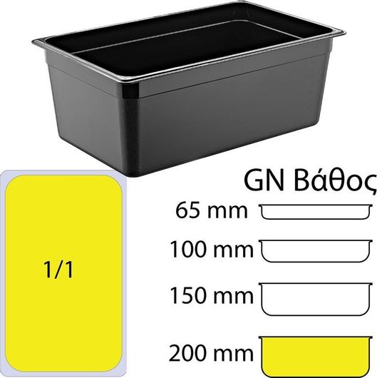 Σκεύος Gastronorm Πολυκαρμπονικό GN1 / 1 με Βάθος 200mm