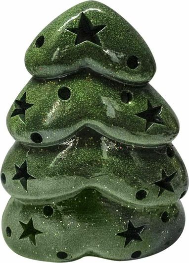 Χριστουγεννιάτικο Κηροπήγιο XMASfest Κεραμικό 18.5x16cm Πράσινο