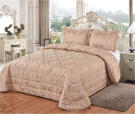 Κουβερλί Liolios Home Classico Υπέρδιπλο 250x240cm Σετ 3τμχ Ροζ
