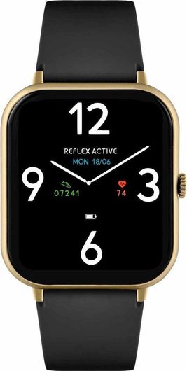 Smartwatch Reflex Active Series 23 38mm Metal Case Gold & Silicone Strap Black