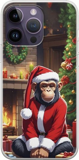 Θήκη Κινητού Back Cover για Apple iPhone 15 Pro - Flexible TPU - Xmas Animals - Chimpanzee