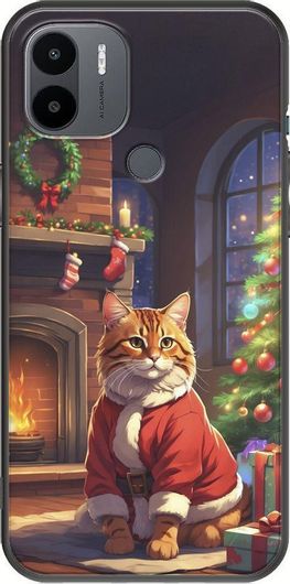 Θήκη Κινητού Back Cover για Xiaomi Redmi A1+ - Black TPU - Xmas Animals - Cat