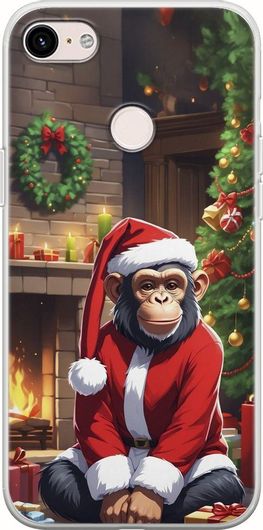 Θήκη Κινητού Back Cover για Google Pixel 3 - Flexible TPU - Xmas Animals - Chimpanzee