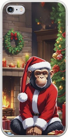 Θήκη Κινητού Back Cover για Apple iPhone 6 / 6s - Flexible TPU - Xmas Animals - Chimpanzee