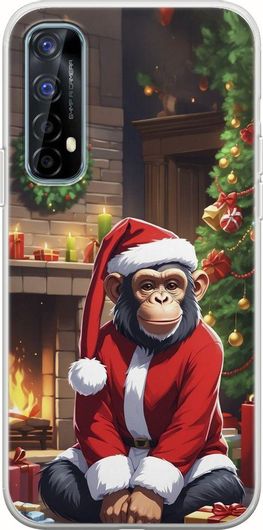 Θήκη Κινητού Back Cover για Realme 7 - Flexible TPU - Xmas Animals - Chimpanzee