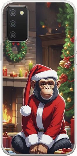 Θήκη Κινητού Back Cover για Samsung Galaxy A03s - Flexible TPU - Xmas Animals - Chimpanzee