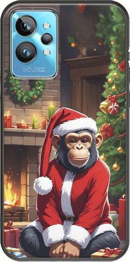 Θήκη Κινητού Back Cover για Realme GT2 Pro - Black TPU - Xmas Animals - Chimpanzee
