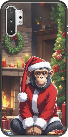 Θήκη Κινητού Back Cover για Samsung Galaxy Note 10 Plus - Black TPU - Xmas Animals - Chimpanzee