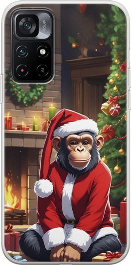 Θήκη Κινητού Back Cover για Xiaomi Poco M4 Pro 5G - Flexible TPU - Xmas Animals - Chimpanzee
