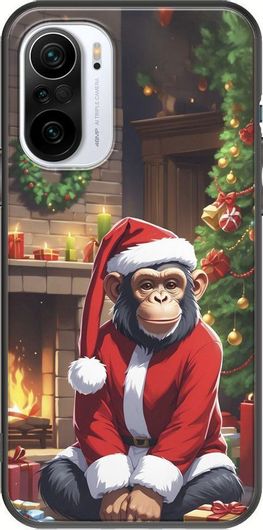 Θήκη Κινητού Back Cover για Xiaomi Mi 11i - Black TPU - Xmas Animals - Chimpanzee
