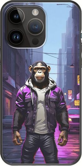 Θήκη Κινητού Back Cover για Apple iPhone 15 Pro Max - Black TPU - Street Animals - Chimpanzee