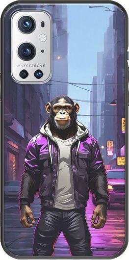 Θήκη Κινητού Back Cover για OnePlus 9 Pro - Black TPU - Street Animals - Chimpanzee