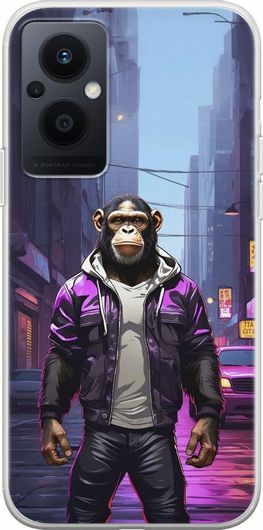 Θήκη Κινητού Back Cover για Oppo Reno8 Lite - Flexible TPU - Street Animals - Chimpanzee