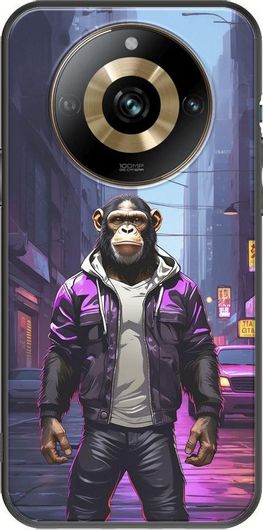Θήκη Κινητού Back Cover για Realme 11 Pro+ - Black TPU - Street Animals - Chimpanzee